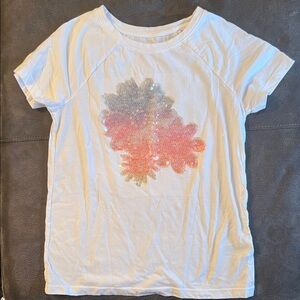 Cat & Jack White Sequin T-Shirt L (10/12)